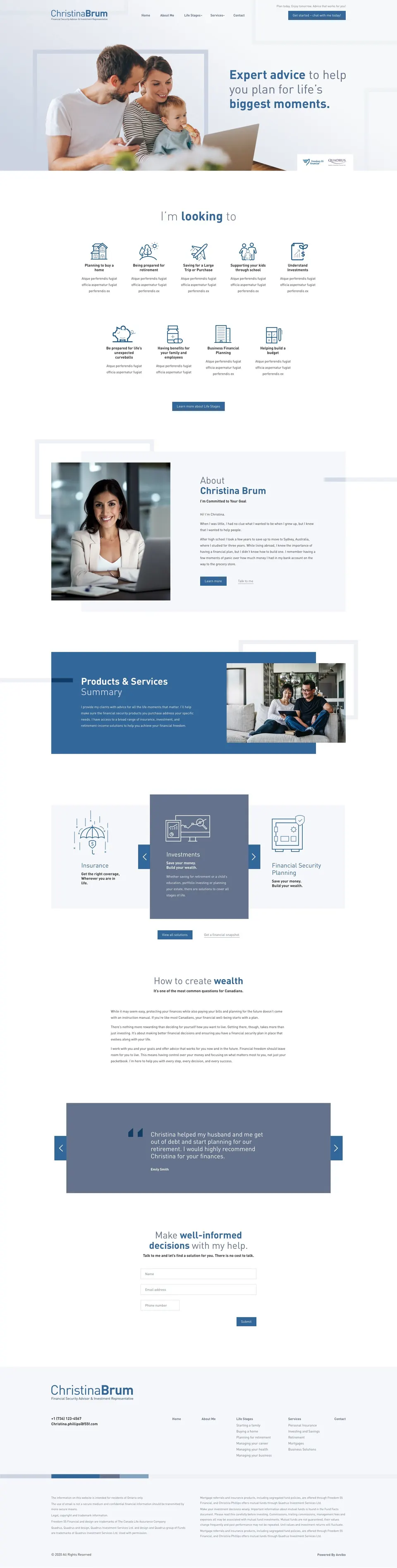 The full homepage