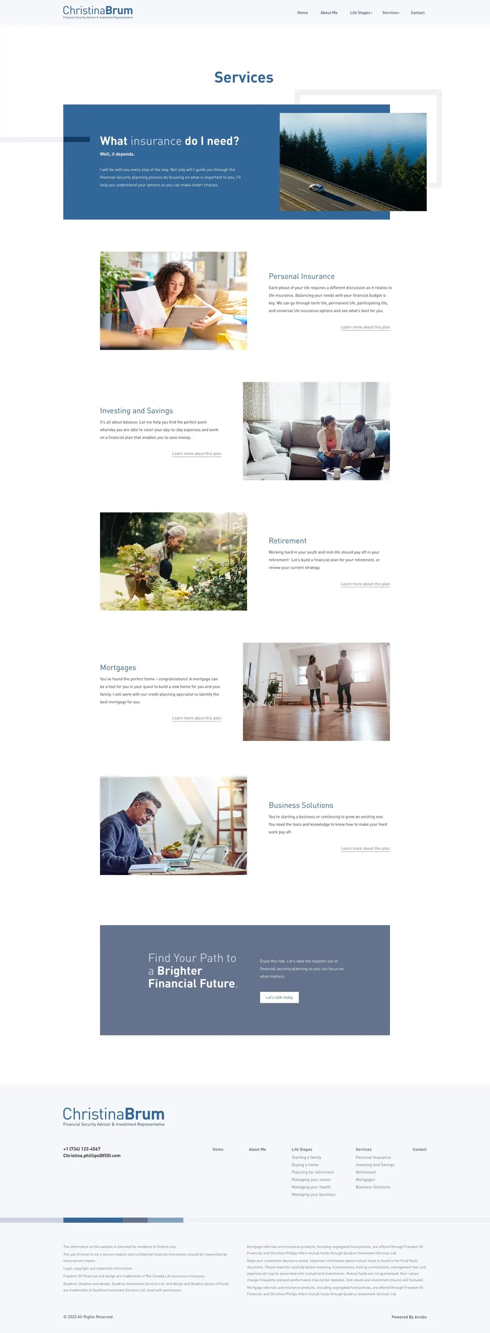 The full services page