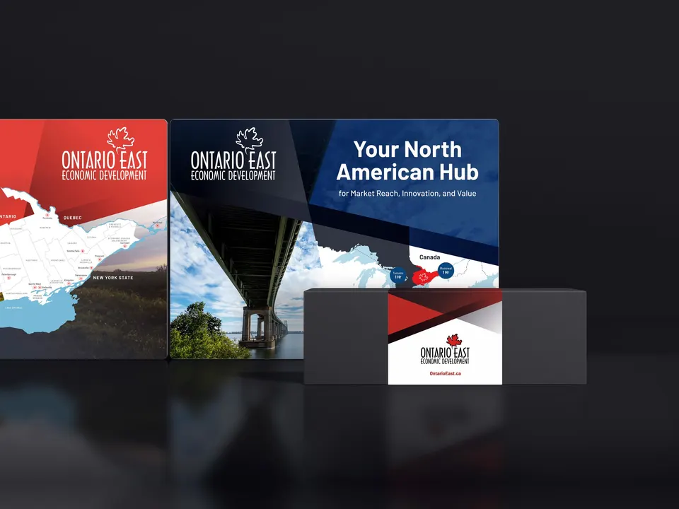 The regional map on a presentation deck mockup