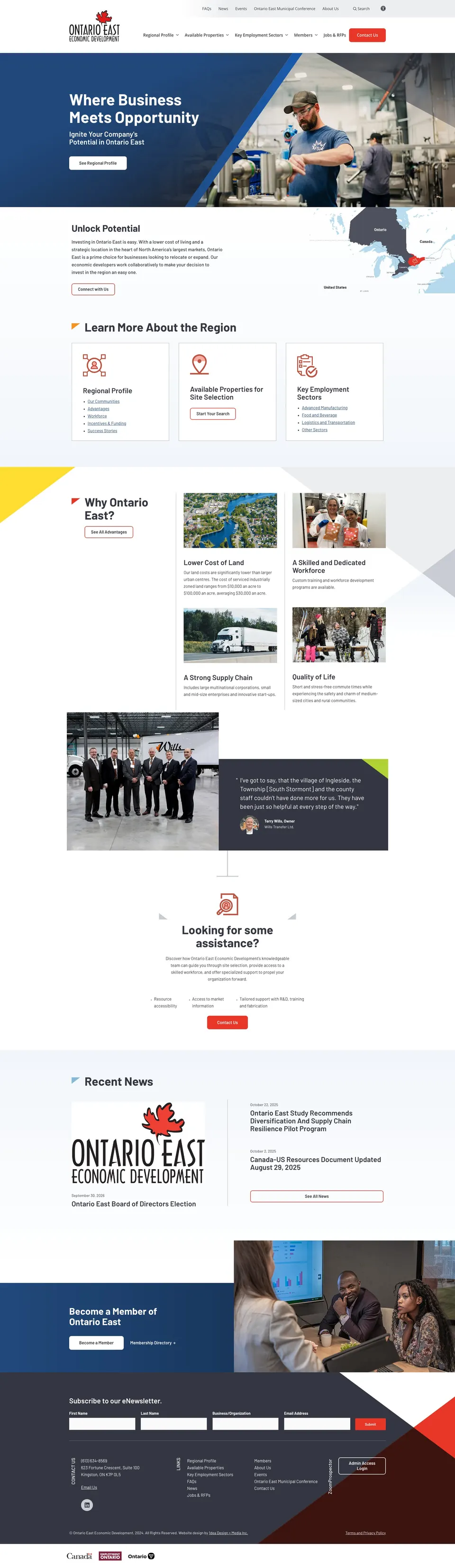 The commission's full homepage