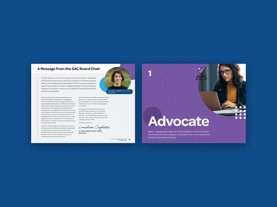The Board Chair's message and the Advocate section opener